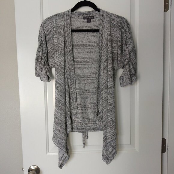 Twenty-One Marled Gray White Striped Cardigan Sweater Women's Size S - Picture 1 of 8
